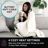 imageBrookstone Heated Throw Blanket  Heat Blankets Electric  Faux Fur Heated Throw Blanket 4 Heat Settings 4Hour Auto Shut Off 100 Polyester 50quotx60quot  Chic PlaidKnit Ivory