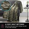 imageBrookstone Heated Throw Blanket  Heat Blankets Electric  Faux Fur Heated Throw Blanket 4 Heat Settings 4Hour Auto Shut Off 100 Polyester 50quotx60quot  Chic PlaidGreen Plaid