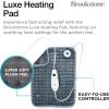 imageBrookstone Luxe Portable Heating Pad  Super Soft Plush 6 Heat Settings Machine Washable EasytoUse Controller 16 x 12 for Pain Relief Period Cramps Warmth CharcoalCharcoal