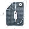 imageBrookstone Luxe Portable Heating Pad  Super Soft Plush 6 Heat Settings Machine Washable EasytoUse Controller 16 x 12 for Pain Relief Period Cramps Warmth CharcoalCharcoal