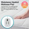 imageBrookstone Matelass Knit Heated Mattress Pad  Queen Size  10 Heat Settings Auto ShutOff Machine Washable Soft Quilted Cover  WhiteWhite