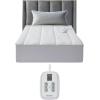 imageBrookstone Matelass Knit Heated Mattress Pad  Queen Size  10 Heat Settings Auto ShutOff Machine Washable Soft Quilted Cover  WhiteWhite