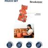 imageBrookstone Travel Storage Pouch  3 Piece Flexible and Expandable Travel Zipper Pouch Set for Toiletry Makeup and Cosmetics Size One Size OrangeOrange