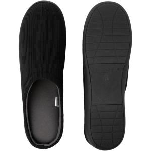 imageBrookstone Classic Comfort Memory Foam Mens Indoor Slippers  Warm ampamp Comfortable Soft Plush Lining NonSlip SoleBlack