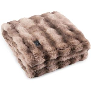 imageBrookstone Heated Faux Fur Throw Blanket  Heat Blankets Electric  Faux Fur Heated Throw Blanket 4 Heat Settings 4Hour Auto Shut Off 100 Polyester 50quotx60quot  BrownBrown