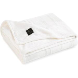 imageBrookstone Heated Throw Blanket  Heat Blankets Electric  Faux Fur Heated Throw Blanket 4 Heat Settings 4Hour Auto Shut Off 100 Polyester 50quotx60quot  Chic PlaidIvory