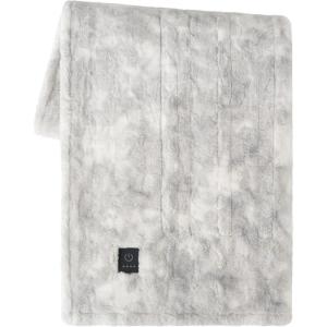 imageBrookstone Heated Throw Blanket  Heat Blankets Electric  Faux Fur Heated Throw Blanket 4 Heat Settings 4Hour Auto Shut Off 100 Polyester 50quotx60quot  Chic PlaidIvory Marble