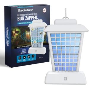 imageBrookstone Owl Bug Zapper  Cordless ampamp Rechargeable 800V Stainless Steel Grid 4 UV LEDs IndoorOutdoor Insect Killer Safe for Children ampamp PetsLantern