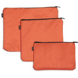 imageBrookstone Travel Storage Pouch  3 Piece Flexible and Expandable Travel Zipper Pouch Set for Toiletry Makeup and Cosmetics Size One Size OrangeOrange