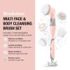 imageBrookstone Multi Face and Body Cleansing Brush Set  4 Interchangeable Brush Heads  Rotating Technology for Deep Cleansing  Waterproof Design  WhiteMintPinkGray