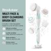 imageBrookstone Multi Face and Body Cleansing Brush Set  4 Interchangeable Brush Heads  Rotating Technology for Deep Cleansing  Waterproof Design  WhiteMintWhiteMint