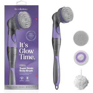 imageBrookstone Multi Face and Body Cleansing Brush Set  4 Interchangeable Brush Heads  Rotating Technology for Deep Cleansing  Waterproof Design  WhiteMintCharcoalPurple
