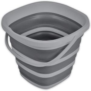 imageBROOKSTONE Slim Collapsible Bucket for Mopping 26 Gallons 10L Home Mop Cleaning or Car Washing Fishing or Camping with Smart Space Saving Design Dark Gray Square
