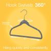 imageBROOKSTONE 50 Pack Velvet Hangers NonSlip 360 Swivel Hook Lightweight ampamp Slim Strong ampamp Durable Space Saving Design Heavy Duty Wont Stain FabricWolf Gray