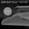 imageBROOKSTONE 50 Pack Velvet Hangers NonSlip 360 Swivel Hook Lightweight ampamp Slim Strong ampamp Durable Space Saving Design Heavy Duty Wont Stain FabricGray