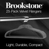imageBROOKSTONE 50 Pack Velvet Hangers NonSlip 360 Swivel Hook Lightweight ampamp Slim Strong ampamp Durable Space Saving Design Heavy Duty Wont Stain FabricGray