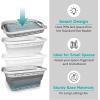 imageBROOKSTONE Collapsing Laundry Basket LEAVE ADHESIVE IN PLACE TO AVOID RESIDUE Comfort Grip Handles Smart Space Saving Structure Portable Pop Up Storage Box only 3 Inches High When Folded