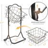 imageBROOKSTONE Hand ampamp Face Towel Rack Bathroom Storage Accessory Holder 2 Tier Bath Organizer 2in1 Use Also as a Fruit Basket