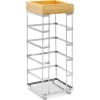 imageBROOKSTONE Stylish Toilet Paper Holder with Bamboo Top Stand Freestanding Bathroom Tissue Organizer Minimalistic Storage Solution Modern Trending Design Holds Large Rolls BlackChrome