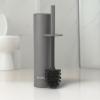 imageBROOKSTONE Toilet Brush and Holder Set for Bathroom with Splash Guard for Deep Cleaning Compact and Space Saving Stylish Toilet Bowl Cleaners ChromeGray