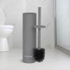 imageBROOKSTONE Toilet Brush and Holder Set for Bathroom with Splash Guard for Deep Cleaning Compact and Space Saving Stylish Toilet Bowl Cleaners ChromeGray