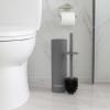 imageBROOKSTONE Toilet Brush and Holder Set for Bathroom with Splash Guard for Deep Cleaning Compact and Space Saving Stylish Toilet Bowl Cleaners ChromeGray