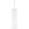 imageBROOKSTONE Toilet Brush and Holder Set for Bathroom with Splash Guard for Deep Cleaning Compact and Space Saving Stylish Toilet Bowl Cleaners ChromeWhite