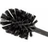 imageBROOKSTONE Toilet Brush and Holder Set for Bathroom with Splash Guard for Deep Cleaning Compact and Space Saving Stylish Toilet Bowl Cleaners ChromeWhite With Stripe