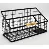 imageBrookstone BKH8002 Desk Organizer Sectional Office Pen Caddy Stockholm Desktop Collection Black Finish Steel Pencil Holder