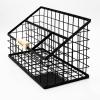 imageBrookstone BKH8002 Desk Organizer Sectional Office Pen Caddy Stockholm Desktop Collection Black Finish Steel Pencil Holder