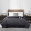 imageBrookstone Electric Heated Plush Blanket w 10 Heat Settings  Adjustable Timer 12Hour Auto Shut Off  Machine Washable ampamp Dryer Safe  Polyester Velvet Blanket Twin Size 62in x 84in  Charcoal
