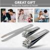 imageBrookstone Nail Clippers Set  Premium Stainless Steel Nail Clipper and Nail Cutter with Rubberized NonSlip Grip Includes Case and Tweezer Two Nail Clippers for Precision Grooming GreyGrey