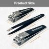 imageBrookstone Nail Clippers Set  Premium Stainless Steel Nail Clipper and Nail Cutter with Rubberized NonSlip Grip Includes Case and Tweezer Two Nail Clippers for Precision Grooming GreyBlack