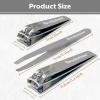 imageBrookstone Nail Clippers Set  Premium Stainless Steel Nail Clipper and Nail Cutter with Rubberized NonSlip Grip Includes Case and Tweezer Two Nail Clippers for Precision Grooming GreyGrey