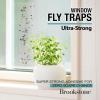 imageBrookstone Window Insect Trap Stickers  16 Pack  Transparent Adhesive Fly Catchers  Odorless MessFree Easy to Apply