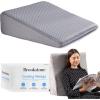 imageBrookstone Cooling Comfort Bed Wedge Pillow  Supportive Memory Foam MultiPosition Incline for Headboard ampamp Leg Elevation Cooling Touch Fiber Machine Washable Cover 24 x 24 x 75  Gray