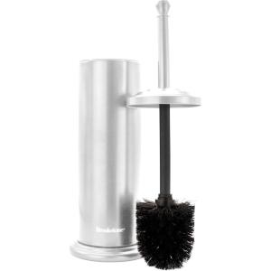 imageBROOKSTONE Toilet Brush and Holder Set for Bathroom with Splash Guard for Deep Cleaning Compact and Space Saving Stylish Toilet Bowl Cleaners ChromeChrome