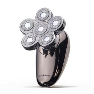 imageBrookstone  6Head Flex Shaver Close Shave with Pivoting Heads ampamp Rechargeable Battery for Smooth Comfortable Grooming Black