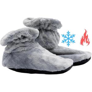 imageBrookstone  TheraSpa Foot Warmer Fur Booties  Hot ampamp Cold Therapy with Temperature Control Pouch  Microwavable Heated Slippers  Feet Warmers for Women ampamp Men  Lavender Infused