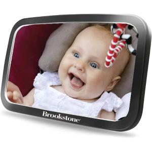 imageBrookstone Baby Car Mirror Car Seat Mirror for Newborn Baby Essentials with Safe Wide Design Newborn Essentials Must Haves