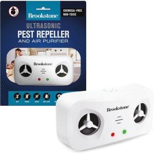 imageBrookstone Ultrasonic Pest Repeller and Air Purifier  DualFunction Device for a Clean and PestFree Home