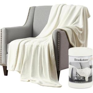 imageBrookstone Nap Plush Throw Blanket for Couch  Warm ampamp Super Soft Blanket with Unmatched Heavy Dense and UltraComfy Throw  Luxurious Drape Cozying Up on a Sofa Chair  BlushIvory