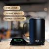 imageBrookstone Travel Mug Warmer ampamp Wireless Phone Charging Station 11 oz DoubleWall Stainless Steel Digital Temp Display Builtin Battery for Continuous Warmth Up to 6 Hours Heat Black