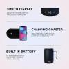 imageBrookstone Travel Mug Warmer ampamp Wireless Phone Charging Station 11 oz DoubleWall Stainless Steel Digital Temp Display Builtin Battery for Continuous Warmth Up to 6 Hours Heat Black