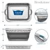 imageBROOKSTONE 11 GALLONS  OUR LARGEST BASKET 24quot Collapsible Laundry Basket Comfort NonSlip Grip Handles Minimalist Space Saving Design Portable PopUp Hamper BPA FREE Mint Retail PackagingLight Gray