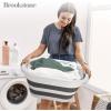 imageBROOKSTONE 11 GALLONS  OUR LARGEST BASKET 24quot Collapsible Laundry Basket Comfort NonSlip Grip Handles Minimalist Space Saving Design Portable PopUp Hamper BPA FREE Mint Retail PackagingRound White  Black