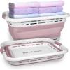 imageBROOKSTONE 11 GALLONS  OUR LARGEST BASKET 24quot Collapsible Laundry Basket Comfort NonSlip Grip Handles Minimalist Space Saving Design Portable PopUp Hamper BPA FREE Mint Retail PackagingBlush