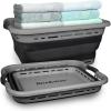 imageBROOKSTONE 11 GALLONS  OUR LARGEST BASKET 24quot Collapsible Laundry Basket Comfort NonSlip Grip Handles Minimalist Space Saving Design Portable PopUp Hamper BPA FREE Mint Retail PackagingDark Gray