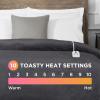 imageBrookstone Electric Heated Plush Blanket w 10 Heat Settings  Adjustable Timer 12Hour Auto Shut Off  Machine Washable ampamp Dryer Safe  Polyester Velvet Blanket King Size 100in x 90in  Grid GrayGrey
