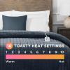 imageBrookstone Electric Heated Plush Blanket w 10 Heat Settings  Adjustable Timer 12Hour Auto Shut Off  Machine Washable ampamp Dryer Safe  Polyester Velvet Blanket King Size 100in x 90in  Grid GrayGray Grid